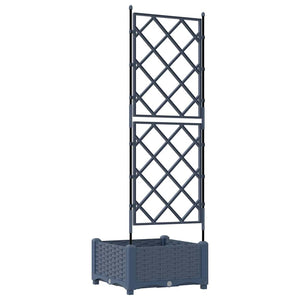 Vaso da Giardino con Trellis Grigio 40 x 40 x 125.5 cm PP 42002858