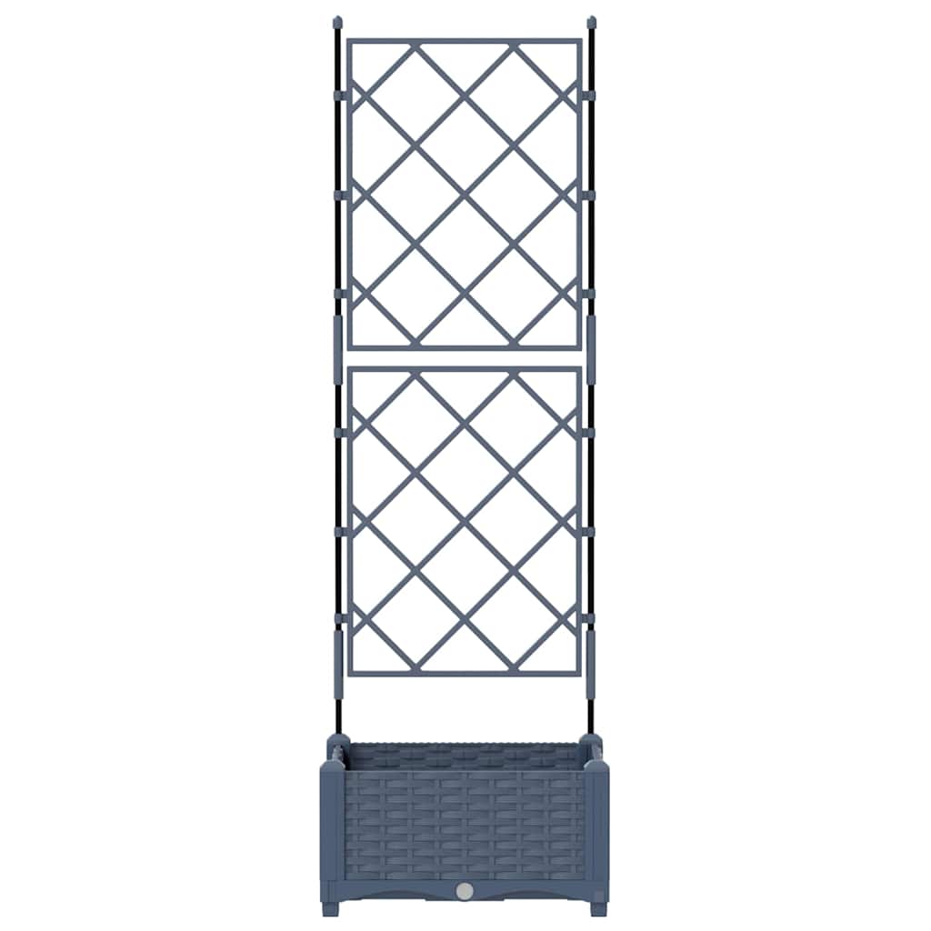 Vaso da Giardino con Trellis Grigio 40 x 40 x 125.5 cm PP 42002858