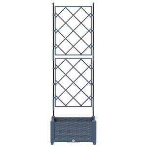 Vaso da Giardino con Trellis Grigio 40 x 40 x 125.5 cm PP 42002858