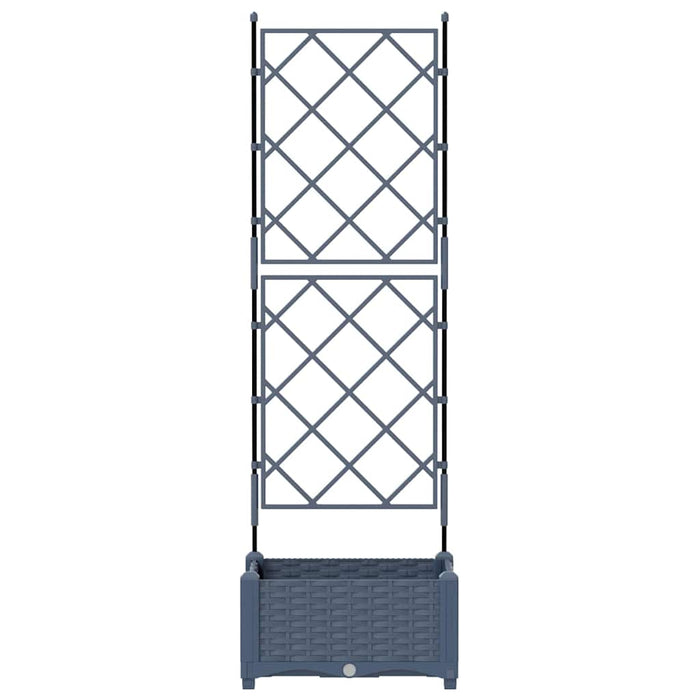 Vaso da Giardino con Trellis Grigio 40 x 40 x 125.5 cm PP 42002858