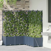 Vaso da giardino-Fioriera Esterno-Contenitore per Piante Grigio 40 x 40 x 143 cm Acciaio