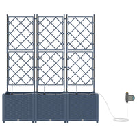 Vaso da Giardino con Trellis Grigio 40 x 40 x 143 cm PP 42002859