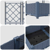 Vaso da Giardino con Trellis 3 pcs Grigio 120 x 40 x 125.5 cm 42002862