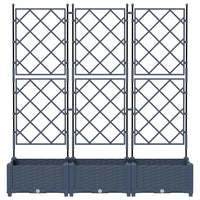 Vaso da Giardino con Trellis 3 pcs Grigio 120 x 40 x 125.5 cm 42002862
