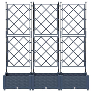 Vaso da Giardino con Trellis 3 pcs Grigio 120 x 40 x 125.5 cm 42002862