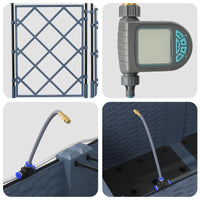 Vaso da Giardino con Trellis 3 pcs Grigio 120 x 40 x 143 cm PP 42002863