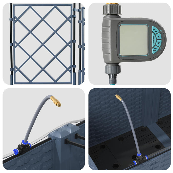 Vaso da giardino 2 pcs Grigio Acciaio 42002873