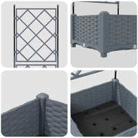 Vaso da Giardino con Trellis Grigio chiaro 40 x 40 x 125.5 cm 42002881