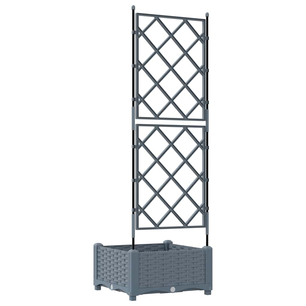 Vaso da Giardino con Trellis Grigio chiaro 40 x 40 x 125.5 cm 42002881