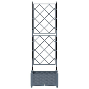 Vaso da giardino-Fioriera Esterno-Contenitore per Piante Grigio Chiaro 40 x 40 x 125,5 cm Acciaio