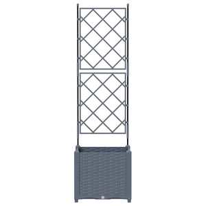 Vaso da Giardino con Trellis Grigio chiaro 40 x 40 x 143 cm PP 42002882
