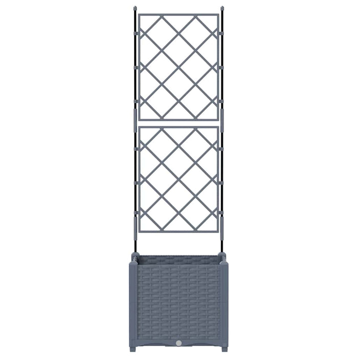 Vaso da Giardino con Trellis Grigio chiaro 40 x 40 x 143 cm PP 42002882