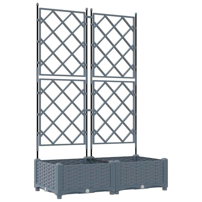 Vaso da Giardino con Trellis 2 pcs Grigio chiaro 42002883