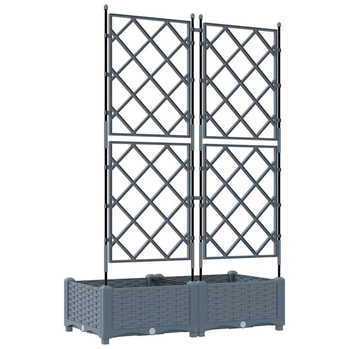 Vaso da Giardino con Trellis 2 pcs Grigio chiaro 42002883