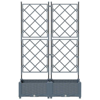 Vaso da giardino 2 pz-Set di 2 Fioriera da Esterno-Contenitore per Piante Grigio Chiaro 80 x 40 x 125,5 cm Acciaio