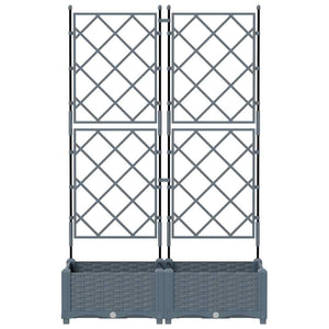 Vaso da giardino 2 pz-Set di 2 Fioriera da Esterno-Contenitore per Piante Grigio Chiaro 80 x 40 x 125,5 cm Acciaio