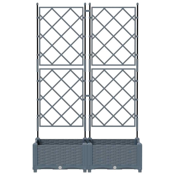 Vaso da giardino 2 pz-Set di 2 Fioriera da Esterno-Contenitore per Piante Grigio Chiaro 80 x 40 x 125,5 cm Acciaio