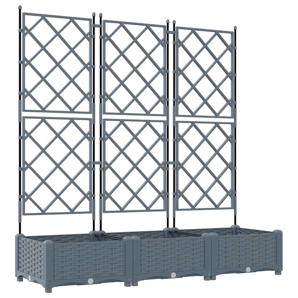 Vaso da Giardino con Trellis 3 pcs Grigio chiaro 42002885
