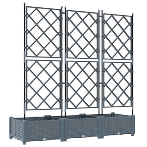 Vaso da Giardino con Trellis 3 pcs Grigio chiaro 42002885