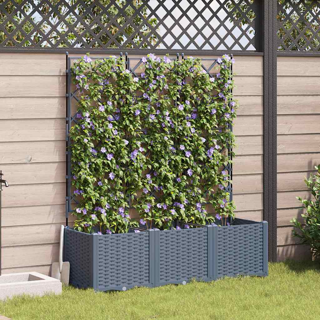 Vaso da giardino 3 pz-Set di 3 Fioriera da Esterno-Contenitore per Piante Grigio Chiaro 120 x 40 x 143 cm Acciaio