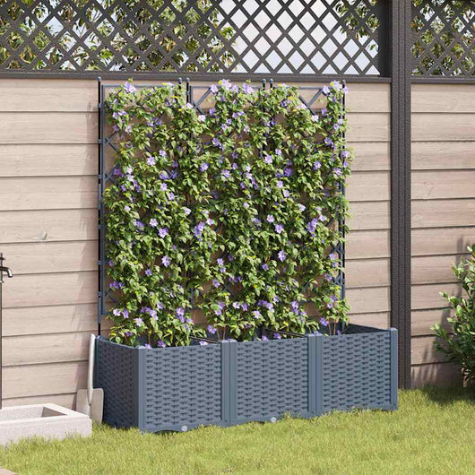 Vaso da giardino 3 pz-Set di 3 Fioriera da Esterno-Contenitore per Piante Grigio Chiaro 120 x 40 x 143 cm Acciaio