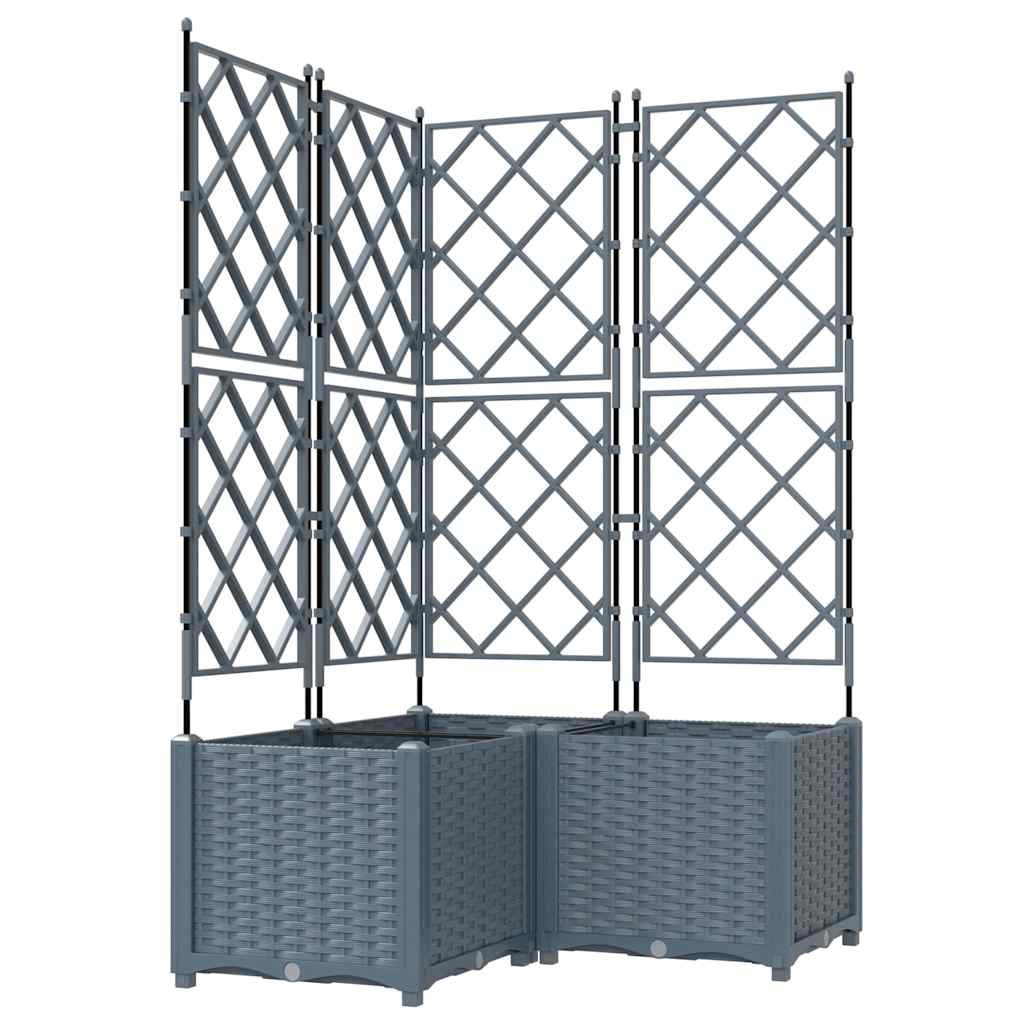 Vaso da Giardino con Trellis 3 pcs Grigio chiaro 42002887