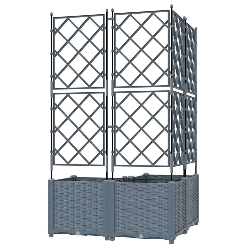 Vaso da Giardino con Trellis 3 pcs Grigio chiaro 42002887