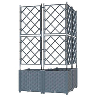Vaso da Giardino con Trellis 3 pcs Grigio chiaro 42002887