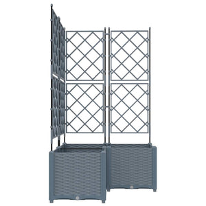 Vaso da Giardino con Trellis 3 pcs Grigio chiaro 42002887