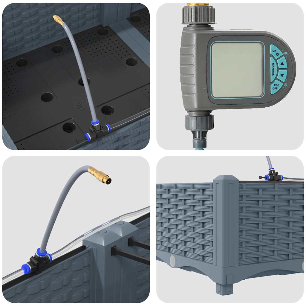 Vasi da giardino Grigio chiaro 160 x 40 x 22 cm Acciaio 42002890