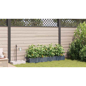 Vasi da giardino Grigio chiaro 160 x 40 x 22 cm Acciaio 42002890