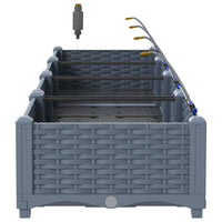 Vaso da giardino 4 pz-Set di 4 Fioriera da Esterno-Contenitore per Piante Grigio Chiaro Acciaio 274737