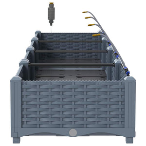 Vaso da giardino 4 pz-Set di 4 Fioriera da Esterno-Contenitore per Piante Grigio Chiaro Acciaio 274737