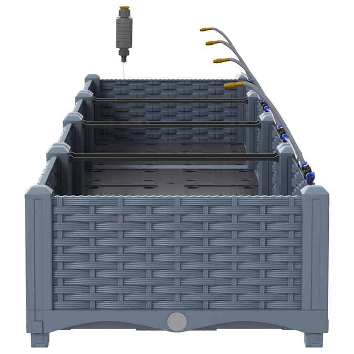 Vaso da giardino 4 pz-Set di 4 Fioriera da Esterno-Contenitore per Piante Grigio Chiaro Acciaio 274737