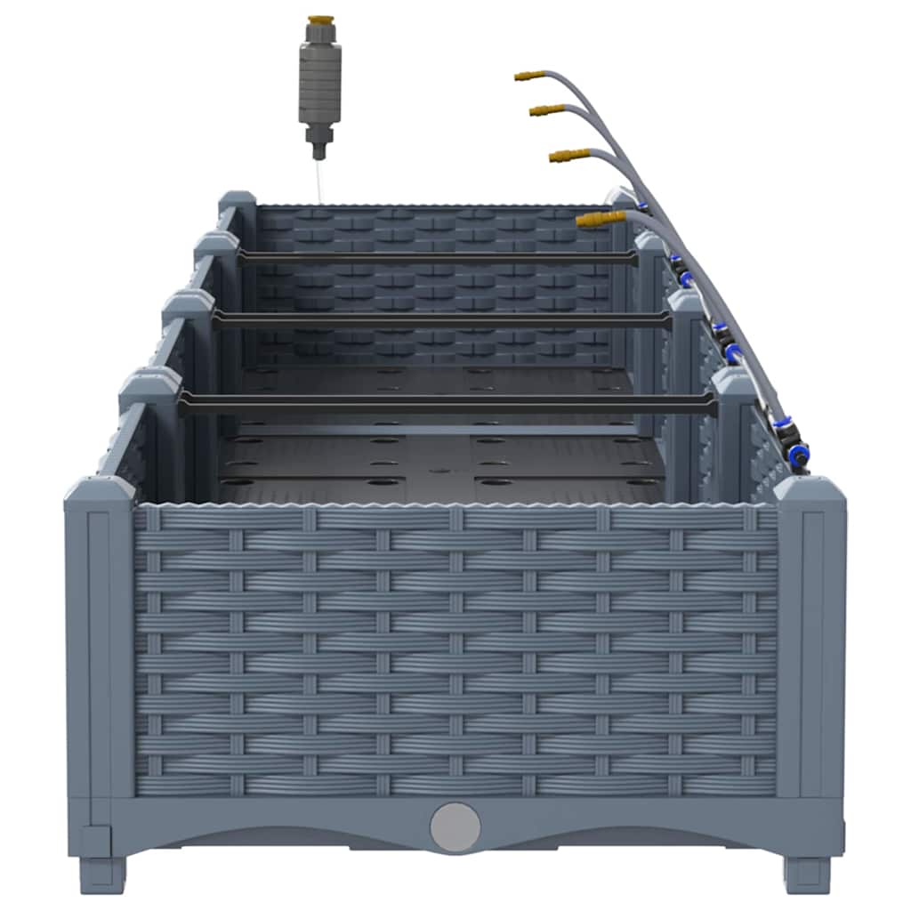 Vasi da giardino Grigio chiaro 160 x 40 x 22 cm Acciaio 42002890