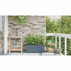 Vasi da giardino Grigio chiaro 80 x 40 x 37.5 cm Acciaio 42002891