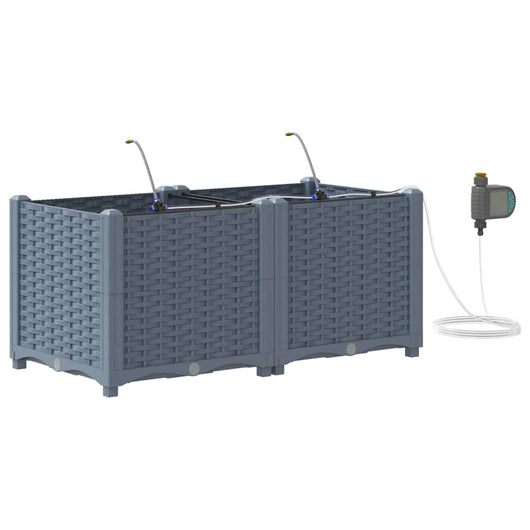 Vasi da giardino Grigio chiaro 80 x 40 x 37.5 cm Acciaio 42002891