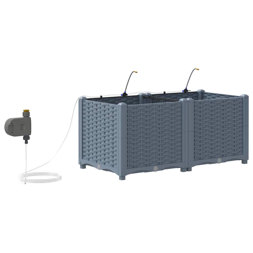 Vasi da giardino Grigio chiaro 80 x 40 x 37.5 cm Acciaio 42002891