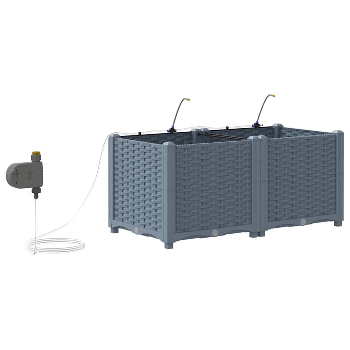 Vasi da giardino Grigio chiaro 80 x 40 x 37.5 cm Acciaio 42002891