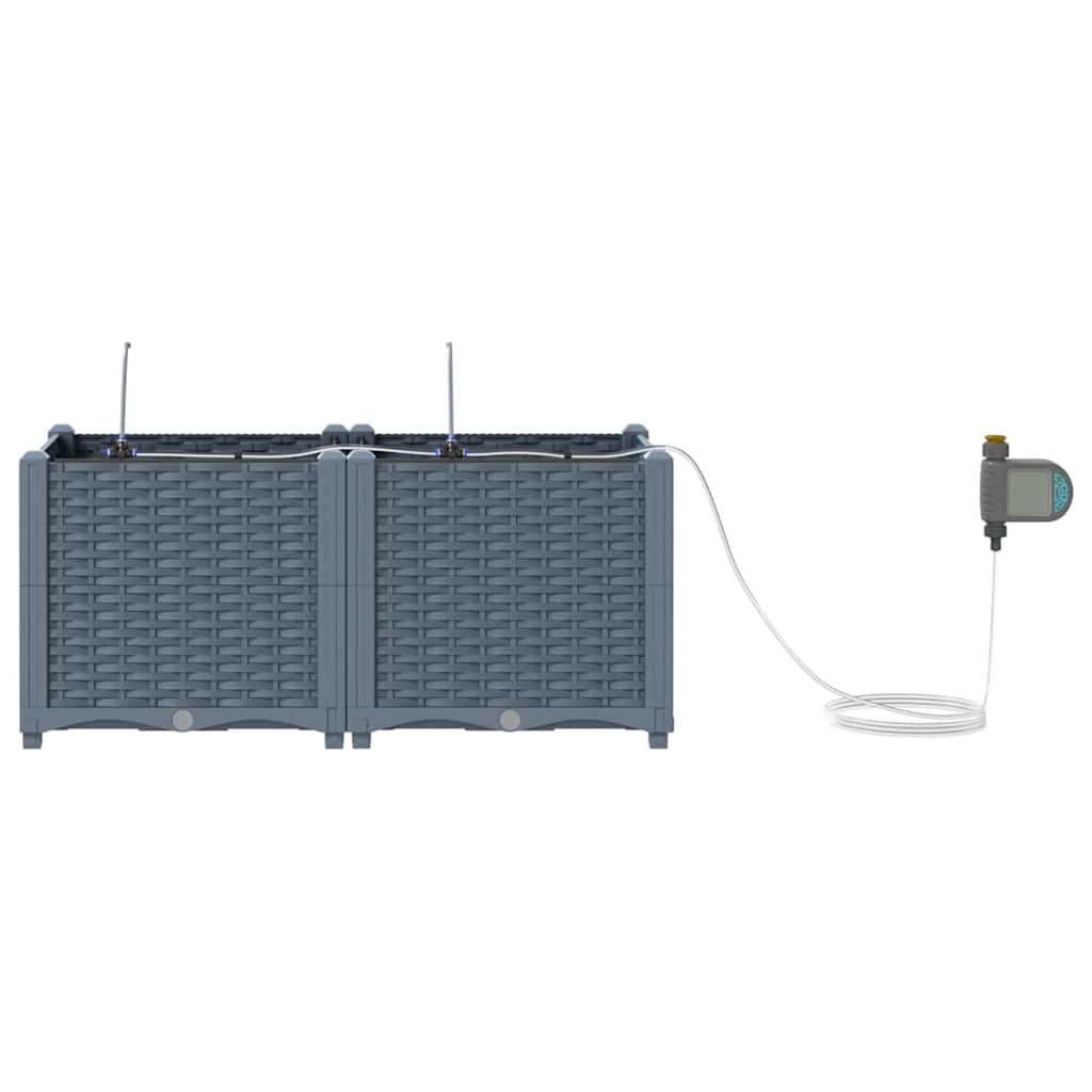 Vasi da giardino Grigio chiaro 80 x 40 x 37.5 cm Acciaio 42002891