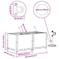 Vasi da giardino Grigio chiaro 80 x 40 x 37.5 cm Acciaio 42002891