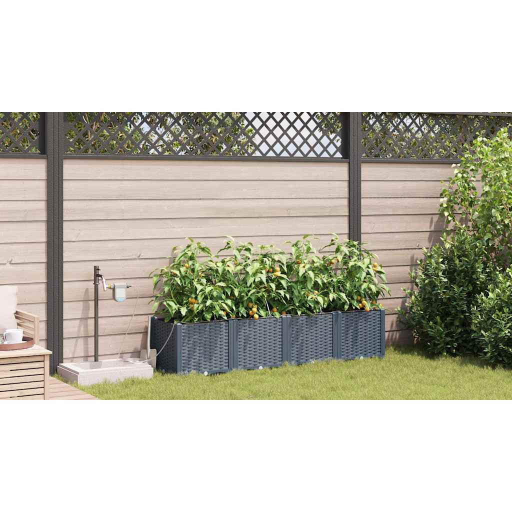 Vasi da giardino Grigio chiaro 160 x 40 x 37.5 cm Acciaio 42002893