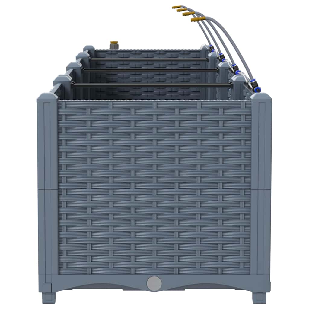 Vasi da giardino Grigio chiaro 160 x 40 x 37.5 cm Acciaio 42002893