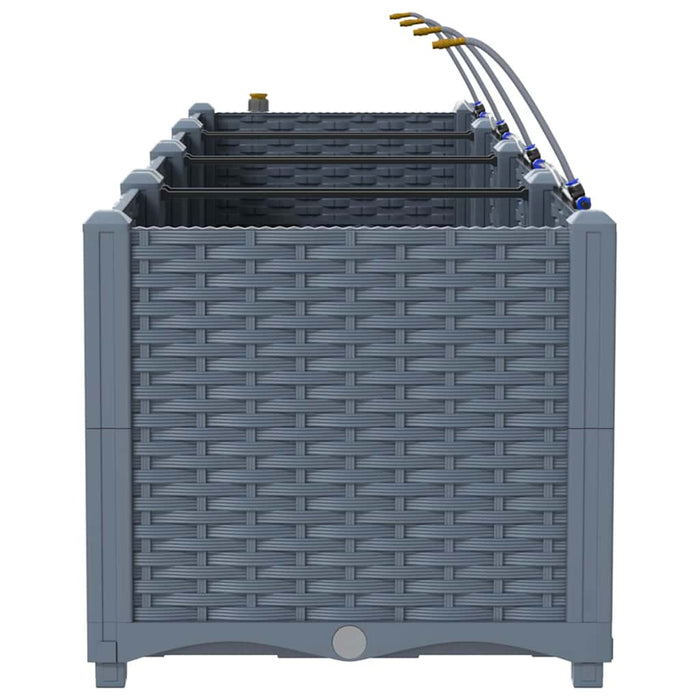 Vasi da giardino Grigio chiaro 160 x 40 x 37.5 cm Acciaio 42002893