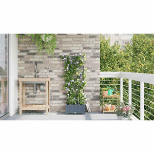 Vasi da giardino Grigio chiaro 40 x 40 x 126 cm Acciaio 42002894