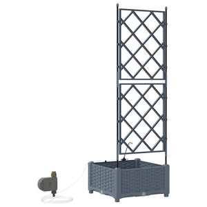 Vasi da giardino Grigio chiaro 40 x 40 x 126 cm Acciaio 42002894