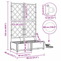 Vasi da giardino Grigio chiaro 80 x 40 x 126 cm Acciaio 42002896
