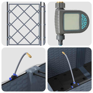 Vaso da giardino 2 pz-Set di 2 Fioriera da Esterno-Contenitore per Piante Grigio Chiaro Acciaio 173938