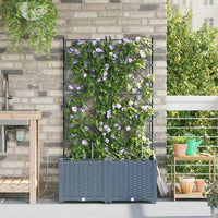 Vasi da giardino Grigio chiaro 80 x 40 x 142 cm Acciaio 42002897