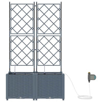 Vaso da giardino 2 pz-Set di 2 Fioriera da Esterno-Contenitore per Piante Grigio Chiaro Acciaio 173938